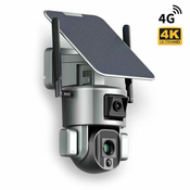 Secutek SHT-SPB5-4G baterijsko napajana dvojna kamera PTZ 4G IP s solarno ploščo