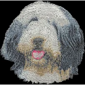shumee Bradati škotski ovčar, škotski ovčar - našitek v obliki psa, vezeni našitek, edinstvena dekoracija nahrbtnika znamke Art-Dog