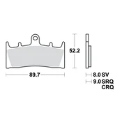 ZAVORNE OBLOŽNICE TRW ZF KH188 SINTER STREET KAWASAKI ZX9R 96-01, ZRX 1100 / 1200 96-06, VN 1500 02-03, VN 1600 04-08, SUZUKI GSF 1200 01-05, GSX 1400 01-07, VZ 1600 04-05, SPREDNJE