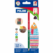 MILAN barvice trikotne dvostranske 12 kom / 24 barv