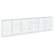 Vidaxl Gabionska košara s pokrovom 600x50x150 cm pocinkano železo
