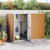 vidaXL Vrtna lopa za orodje rjava 225x89x161 cm pocinkano jeklo