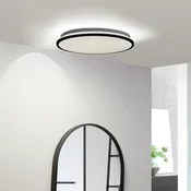 Lindby LED stropna svetilka Glane, O 38 cm, črna/bela, IP44 - Kopalnica - Sodobni - črna, bela - Kovina