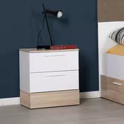 Hanah Home Nocni ormaric 45x52x40cm Hrast-Beli
