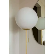 Globen Lighting Stojna svetilka Torrano Višina 145 cm Travertin - Dnevna soba/jedilnica - Dizajn - bež, bela, brušena medenina - Steklo