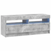 vidaXL LED TV omarica Betonsko siva Inženirski les