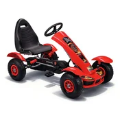 shumee F618 Športni pedalni gokart s pnevmatskimi kolesi, obremenitev 50 kg, rdeč