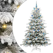 Vidaxl Umetno Zložljivo Božično Drevo Bela 210 cm PE in PVC