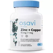 Cink + baker, 15 mg + 1 mg - 120 veganskih kapsul