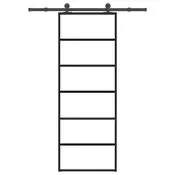 Vidaxl vidaXL Drsna vrata z okovjem, ESG steklo in aluminij, 76x205 cm