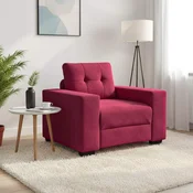 Vidaxl Kavč fotelj vinsko rdeč 100x78x80 cm žamet