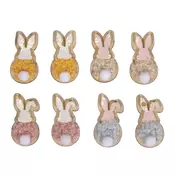 Rayher. Leseni okraski, Zajčki z repki, 2,1x4cm, set 8