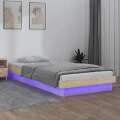 LED okvir za krevet 90 x 200 cm od masivnog drva