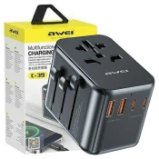 Awei AWEI OMREŽNI ADAPTER 2XUSB+3XUSB-C C-39 35W 4V1 ZA TELEFONE ČRN, (22007351)