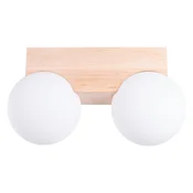 Stropna svetilka s steklenim senčilom v beli in naravni barvi o 12 cm Solum – Sollux