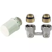 slomart Komplet za spodaj priključene radiatorje: glava Thera-6 T3019 + dvojni kotni ventil z zaporo, 1/2 palca V2495EY015A