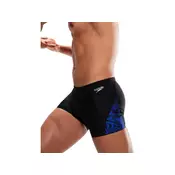 Mens swimsuit speedo allover v-cut aquashort black/chroma blue s -