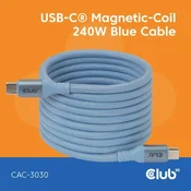 Club3D Magnetni kabel USB-C, 240W PD3.1, 480 Mb/s, 2 m, modri