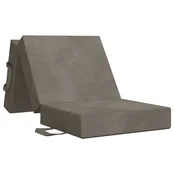Vidaxl Zložljiv kavč postelja 75 x 63 x 45 cm Svetlo siva