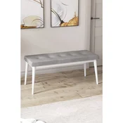 Hanah Home klupa Arwen Bench, 105 cm, siva / bela