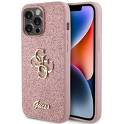 Guess Guess Glitter Script Big 4G - Ohišje za iPhone 15 Pro (roza)