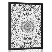 Plakat edinstveni etno vzorec v črnobeli varianti - 40x60 black