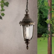 ORION Tradicionalna visilica Paula sa strukturiranim staklom - Seoska kuca / rustikalni - smede patinirana, prozirna - Metal
