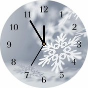 tulup.si Steklena ura Snowflake božična dekoracija Črne kazalke 30x60 cm