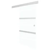 Vidaxl Drsna vrata z mehkimi blokadami ESG steklo in aluminij 76x205cm