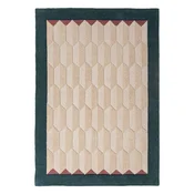 Ročno tkana volnena preproga v naravni barvi/zelenomodra 200x290 cm Apex Border Wool – Flair Rugs