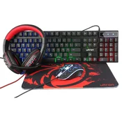 Ultron HAWK Gaming Set tipkovnica + miška QWERTZ črna/rdeča/bela