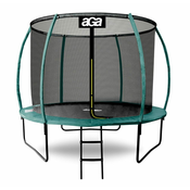 Aga SPORT EXCLUSIVE Trampolína 250 cm Tmavě zelená + ochranná síť + žebřík
