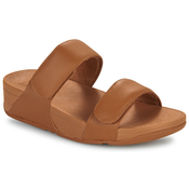 FitFlop  Sandale i polusandale Lulu Adjustable Leather Slides  Smeda