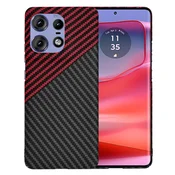 Trden TPU ovitek Techsuit Carbonite FiberShell za Motorola Edge 50 Pro - red vortex