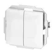 Ugradbeni dvostruki trosmjerni prekidac Pearl, 10A, 250V, WP-2/5P, bijeli