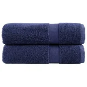 Vidaxl Premium brisače za tuširanje SOLUND 2 kosa temno modre 70x140 cm 600 g/m2