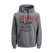JACK & JONES Majica pegasto siva