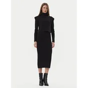 Morgan Pletena obleka 262-RMILOR Črna Slim Fit