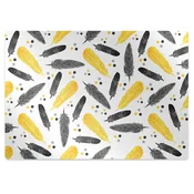 Decormat Podloga za stol Black golden feathers 140x100 cm 15 cm