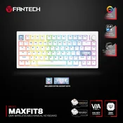 Tastatura mehanicka Gaming Fantech MK921 Maxfit 8 Wireless white brown switch