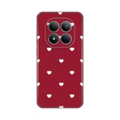 Maska za Xiaomi Redmi Note 15 Pro 5G, Burgundy Hearts, Silikonska, Print Skin, Crvena