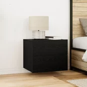 Nocni ormar 2 pcs Crni hrast 50 x 39 x 41 cm Konstruirano drvo
