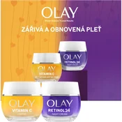Olay Gift Set Retinol 24 & Vitamin C darilni set za posvetlitev in zgladitev kože