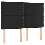 Vidaxl Vzglavje postelje črno 144x5x118/128 cm umetno usnje