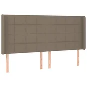 Vidaxl Vzglavje z ušesi taupe 203x16x118/128 cm blago