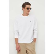 Pamucna majica dugih rukava Polo Ralph Lauren boja: bijela, bez uzorka