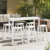 vidaXL Bar Stoli 9 kosov Bela HDPE