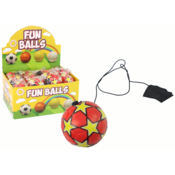 PU nogometna lopta s Jojo elasticnom trakom za odskakanje, crvena, žute zvijezde