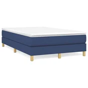 Vidaxl Posteljni okvir z vzmetmi modra 120x200 cm tkanina