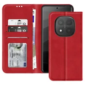 AVIZAR Ohišje za Redmi Note 14 Pro in 14 Pro Plus Denarnica in stojalo, Rdeča, (5000012376)